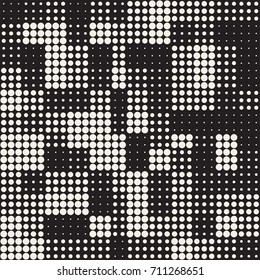 Modern Stylish Halftone Texture. Endless Abstract Background With Random Size Circles. Vector Seamless Mosaic Pattern.