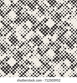 Modern Stylish Halftone Texture. Endless Abstract Background With Random Size Circles. Vector Seamless Mosaic Pattern.