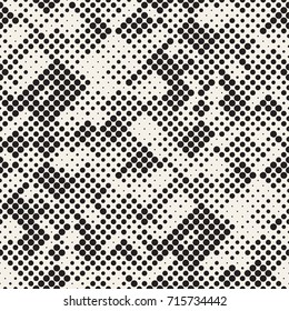 Modern Stylish Halftone Texture. Endless Abstract Background With Random Size Circles. Vector Seamless Pattern.