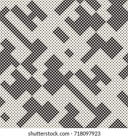 Modern Stylish Halftone Texture. Endless Abstract Background With Random Size Circles. Vector Seamless Mosaic Pattern.