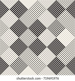 Modern Stylish Halftone Texture. Endless Abstract Background With Circles. Vector Seamless Mosaic Pattern.