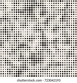 Modern Stylish Halftone Texture. Endless Abstract Background With Circles. Vector Seamless Mosaic Pattern.
