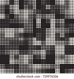 Modern Stylish Halftone Texture. Endless Abstract Background With Circles. Vector Seamless Mosaic Pattern.