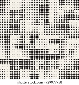 Modern Stylish Halftone Texture. Endless Abstract Background With Random Circles. Vector Seamless Mosaic Pattern.