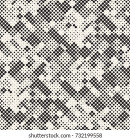 Modern Stylish Halftone Texture. Endless Abstract Background With Random Circles. Vector Seamless Mosaic Pattern.
