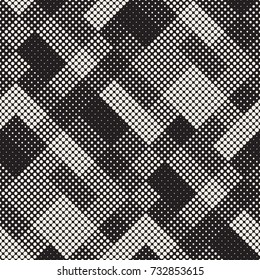 Modern Stylish Halftone Texture. Endless Abstract Background With Random Size Circles. Vector Seamless Mosaic Pattern.