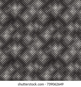 Modern Stylish Halftone Texture. Endless Abstract Background With Random Size Squares. Vector Seamless Chaotic Squares Mosaic Pattern.