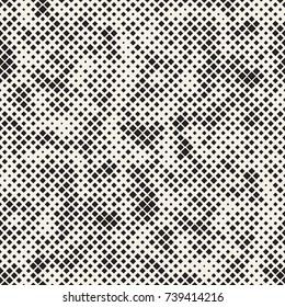 Modern Stylish Halftone Texture. Endless Abstract Background With Random Size Squares. Vector Seamless Chaotic Squares Mosaic Pattern.