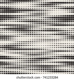 Modern Stylish Halftone Texture. Endless Abstract Background With Random Size Squares. Vector Seamless Chaotic Squares Mosaic Pattern.