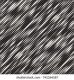 Modern Stylish Halftone Texture. Endless Abstract Background With Random Size Squares. Vector Seamless Chaotic Squares Mosaic Pattern