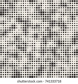 Modern Stylish Halftone Texture. Endless Abstract Background With Random Size Squares. Vector Seamless Chaotic Squares Mosaic Pattern
