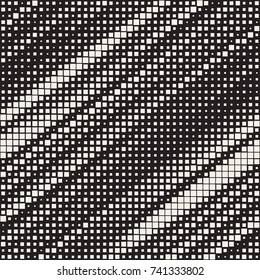 Modern Stylish Halftone Texture. Endless Abstract Background With Random Size Squares. Vector Seamless Chaotic Squares Mosaic Pattern