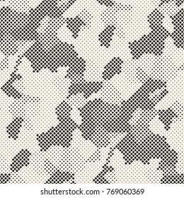 Modern Stylish Halftone Texture. Endless Abstract Background With Random Size Squares. Vector Seamless Chaotic Squares Mosaic Pattern