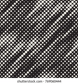 Modern Stylish Halftone Texture. Endless Abstract Background With Random Size Circles. Vector Seamless Mosaic Pattern.