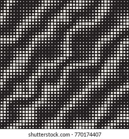 Modern Stylish Halftone Texture. Endless Abstract Background With Random Size Squares. Vector Seamless Chaotic Squares Mosaic Pattern