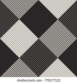 Modern Stylish Halftone Texture. Endless Abstract Background With Random Size Squares. Vector Seamless Chaotic Squares Mosaic Pattern