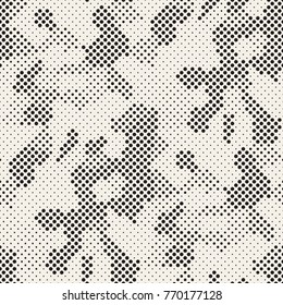 Modern Stylish Halftone Texture. Endless Abstract Background With Random Size Circles. Vector Seamless Mosaic Pattern.