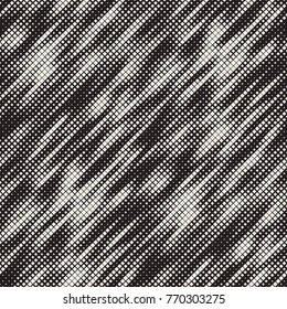 Modern Stylish Halftone Texture. Endless Abstract Background With Random Size Squares. Vector Seamless Chaotic Squares Mosaic Pattern