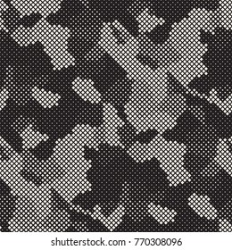 Modern Stylish Halftone Texture. Endless Abstract Background With Random Size Squares. Vector Seamless Chaotic Squares Mosaic Pattern