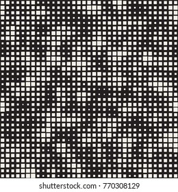 Modern Stylish Halftone Texture. Endless Abstract Background With Random Size Squares. Vector Seamless Chaotic Squares Mosaic Pattern