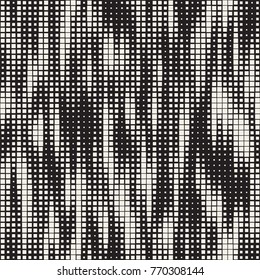 Modern Stylish Halftone Texture. Endless Abstract Background With Random Size Squares. Vector Seamless Chaotic Squares Mosaic Pattern