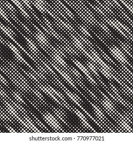 Modern Stylish Halftone Texture. Endless Abstract Background With Random Size Circles. Vector Seamless Mosaic Pattern.