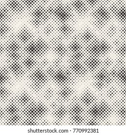 Modern Stylish Halftone Texture. Endless Abstract Background With Random Size Squares. Vector Seamless Chaotic Squares Mosaic Pattern