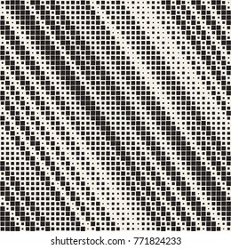 Modern Stylish Halftone Texture. Endless Abstract Background With Random Size Squares. Vector Seamless Chaotic Squares Mosaic Pattern