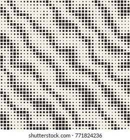 Modern Stylish Halftone Texture. Endless Abstract Background With Random Size Squares. Vector Seamless Chaotic Squares Mosaic Pattern