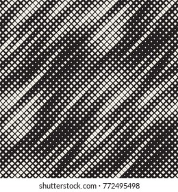 Modern Stylish Halftone Texture. Endless Abstract Background With Random Size Squares. Vector Seamless Chaotic Squares Mosaic Pattern