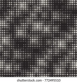 Modern Stylish Halftone Texture. Endless Abstract Background With Random Size Squares. Vector Seamless Chaotic Squares Mosaic Pattern