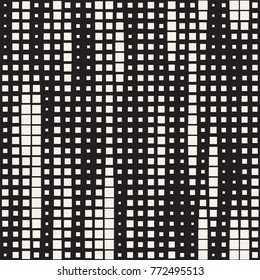 Modern Stylish Halftone Texture. Endless Abstract Background With Random Size Squares. Vector Seamless Chaotic Squares Mosaic Pattern