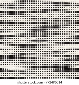 Modern Stylish Halftone Texture. Endless Abstract Background With Random Size Squares. Vector Seamless Chaotic Squares Mosaic Pattern
