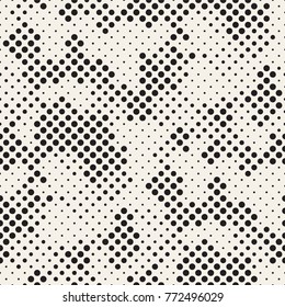 Modern Stylish Halftone Texture. Endless Abstract Background With Random Size Circles. Vector Seamless Mosaic Pattern.