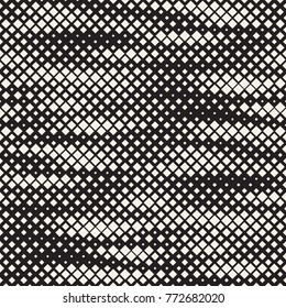 Modern Stylish Halftone Texture. Endless Abstract Background With Random Size Squares. Vector Seamless Chaotic Squares Mosaic Pattern
