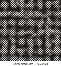 Modern Stylish Halftone Texture. Endless Abstract Background With Random Size Circles. Vector Seamless Mosaic Pattern.