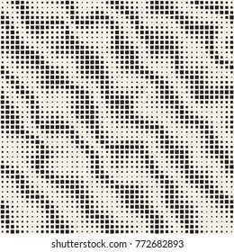 Modern Stylish Halftone Texture. Endless Abstract Background With Random Size Squares. Vector Seamless Chaotic Squares Mosaic Pattern