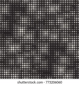 Modern Stylish Halftone Texture. Endless Abstract Background With Random Size Circles. Vector Seamless Mosaic Pattern.