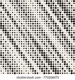 Modern Stylish Halftone Texture. Endless Abstract Background With Random Size Circles. Vector Seamless Mosaic Pattern.