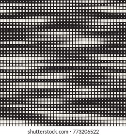Modern Stylish Halftone Texture. Endless Abstract Background With Random Size Squares. Vector Seamless Chaotic Squares Mosaic Pattern