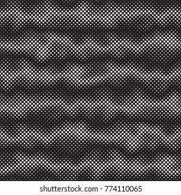 Modern Stylish Halftone Texture. Endless Abstract Background With Random Size Circles. Vector Seamless Mosaic Pattern.