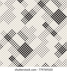 Modern Stylish Halftone Texture. Endless Abstract Background With Random Size Circles. Vector Seamless Mosaic Pattern.