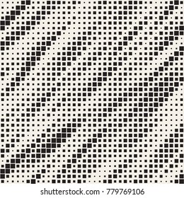 Modern Stylish Halftone Texture. Endless Abstract Background With Random Size Squares. Vector Seamless Chaotic Squares Mosaic Pattern