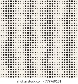 Modern Stylish Halftone Texture. Endless Abstract Background With Random Size Circles. Vector Seamless Mosaic Pattern.