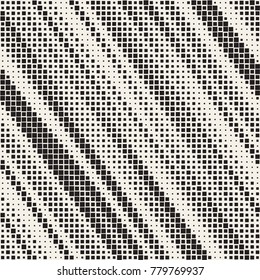 Modern Stylish Halftone Texture. Endless Abstract Background With Random Size Squares. Vector Seamless Chaotic Squares Mosaic Pattern