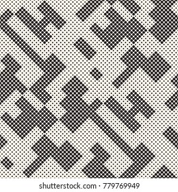 Modern Stylish Halftone Texture. Endless Abstract Background With Random Size Circles. Vector Seamless Mosaic Pattern.