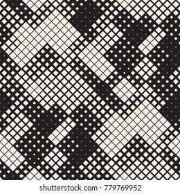 Modern Stylish Halftone Texture. Endless Abstract Background With Random Size Squares. Vector Seamless Chaotic Squares Mosaic Pattern