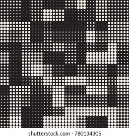 Modern Stylish Halftone Texture. Endless Abstract Background With Random Size Circles. Vector Seamless Mosaic Pattern.