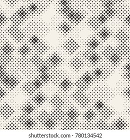 Modern Stylish Halftone Texture. Endless Abstract Background With Random Size Squares. Vector Seamless Chaotic Squares Mosaic Pattern