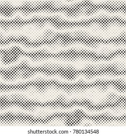 Modern Stylish Halftone Texture. Endless Abstract Background With Random Size Circles. Vector Seamless Mosaic Pattern.